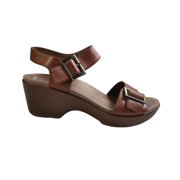 Dansko Shoes - Dansko Jamey Wedges Leather Sandals Hook And Loop Strap